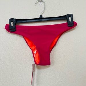 Pilyq Fuchsia and Neon Orange Reversible Bikini Bottom Size S